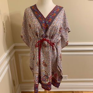 Multicolored Bohemian Flowy Swim Coverup
